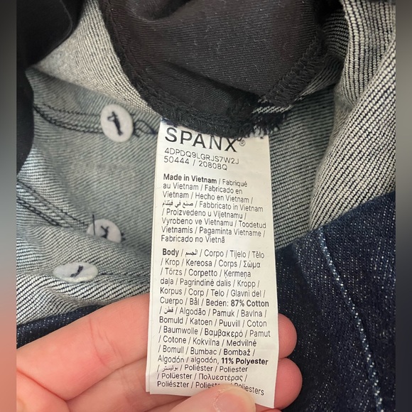 Spanx Women’s Zero Waistband Crop Wide Leg Jeans size Medium - Picture 7 of 8